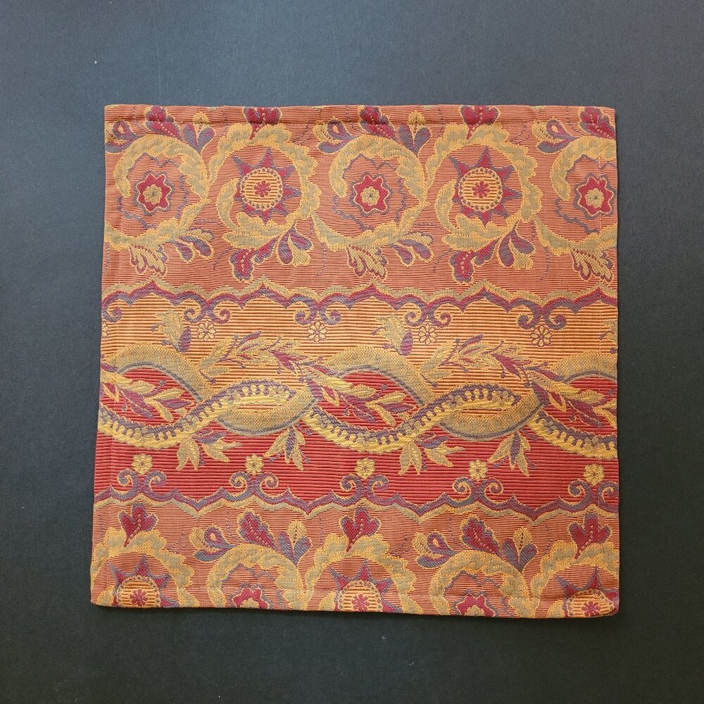 Orange Boho Tapestry Pillow Cover Set of 2 by Madura 16 x 16 - Picture 2 of 4